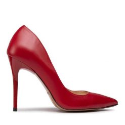 Szpilki R.Polański. Czerwone szpilki damskie R.Polański, bez wzorów, bez obcasa, na szpilce, bez zapięcia. Za 299.99 zł.