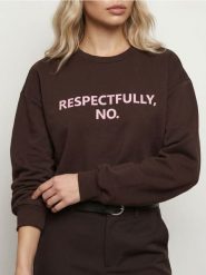 Dresowa bluza crewneck z domieszką bawełny - brązowy. Brązowe bluzy damskie Sinsay, l, bez wzorów, z bawełny, bez ramiączek, bez kaptura. Za 39.99 zł.