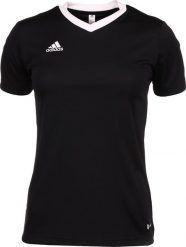 Adidas Koszulka damska adidas Entrada 22 Jsy czarna H57572 M. Czarne bluzki damskie Adidas, m, bez wzorów, bez kołnierzyka, bez ramiączek. Za 66.27 zł.