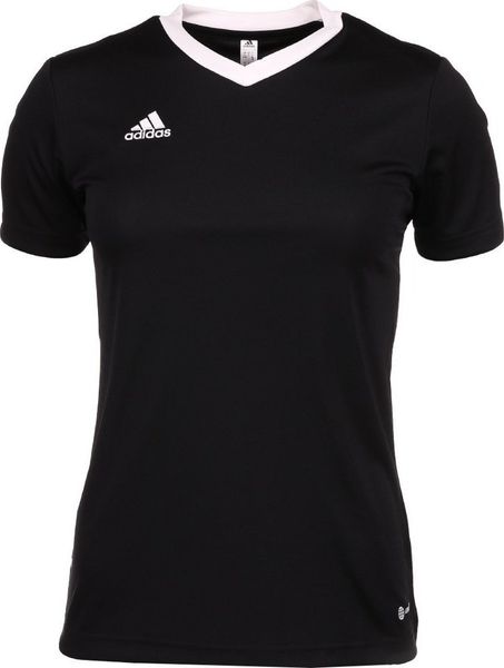Adidas Koszulka damska adidas Entrada 22 Jsy czarna H57572 M. Czarne bluzki damskie Adidas, m, bez wzorów, bez kołnierzyka, bez ramiączek. Za 161.98 zł.