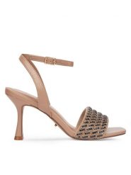 DeeZee Sandały LH24015-1 Beżowy. Brązowe sandały damskie DeeZee, bez wzorów, ze skóry, bez obcasa, na szpilce, bez zapięcia. Za 149.99 zł.