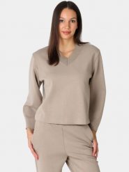 Sweter Damski Luhta Hiidis. Brązowe swetry nierozpinane damskie Luhta, s, bez wzorów, z bawełny, klasyczne, bez kołnierzyka, bez ramiączek. Za 399.00 zł.