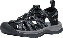 Keen Keen sandały damskie WHISPER 1028815 BLACK/STEEL GREY 37,5. Czarne sandały damskie Keen, bez wzorów, bez obcasa, bez zapięcia. Za 444.99 zł.