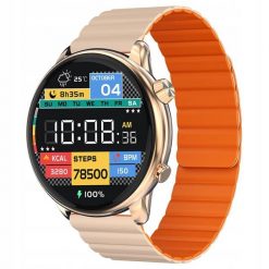 Smartwatch zegarek sportowy IMIKI TG2. Brązowe, cyfrowe zegarki męskie IMIKI, bez wzorów, z materiału, metalowe. Za 229.00 zł.