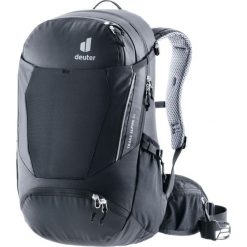 Plecak rowerowy Deuter Trans Alpine 24 - blk. Czarne plecaki damskie Deuter, bez wzorów, sportowe. Za 496.99 zł.