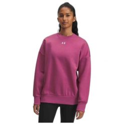 Bluza Damska Under Armour Dresowa Bez Kaptura Oversize Rival Fleece. Fioletowe bluzy damskie Under Armour, na zimę, bez wzorów, z dresówki, bez ramiączek, bez kaptura. W wyprzedaży za 136.25 zł.