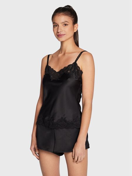 Lauren Ralph Lauren Piżama ILN11684 Czarny Regular Fit. Czarne piżamy damskie Lauren Ralph Lauren, bez wzorów, z syntetyku, bez ramiączek. Za 279.99 zł.