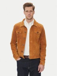 Serge Pariente Kurtka skórzana Jeans Brązowy Regular Fit. Brązowe kurtki męskie Serge Pariente, m, bez wzorów, z jeansu, bez kaptura. Za 929.99 zł.