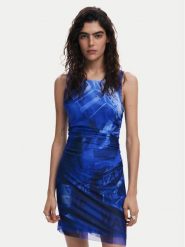 Desigual Sukienka codzienna Bratislava 25SWVK47 Niebieski Slim Fit. Niebieskie sukienki damskie Desigual, na co dzień, m, bez wzorów, z syntetyku, bez kołnierzyka, bez ramiączek, proste. Za 219.99 zł.