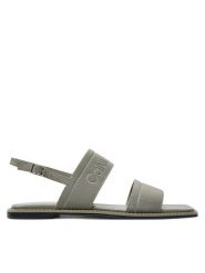 Calvin Klein Sandały Flat Sandal He HW0HW01990 Szary. Szare sandały damskie Calvin Klein, bez wzorów, z materiału, bez obcasa, na płaskiej podeszwie, bez zapięcia. Za 569.99 zł.