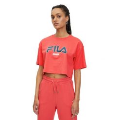 Koszulka damska FILA Lucena. Brązowe bluzki damskie Fila, m, bez wzorów, casualowe, bez kołnierzyka, bez ramiączek. Za 85.99 zł.