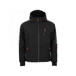 Kurtka Peak Mountain Shoftshell. Czarne kurtki męskie Peak Mountain, m, z aplikacjami, z dzianiny, klasyczne, bez kaptura. Za 349.00 zł.