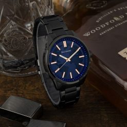 Zegarek męski bransoleta duży solidny granatowy glob premium Beltimore BT01. Niebieskie zegarki męskie bez wzorów. Za 149.99 zł.