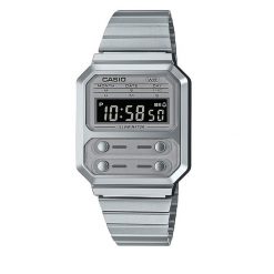 Zegarek Casio. Szare zegarki męskie Casio, bez wzorów, srebrne. Za 199.99 zł.
