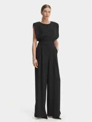 Rinascimento Kombinezon CFC0127546003 Czarny Wide Leg. Czarne sukienki damskie Rinascimento, s, bez wzorów, z syntetyku, bez kołnierzyka, bez ramiączek. Za 699.99 zł.
