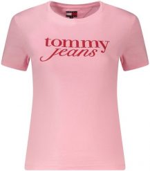 TOMMY HILFIGER DAMSKA KOSZULKA Z KRÓTKIM RĘKAWEM RÓŻOWA M. Czerwone bluzki damskie Tommy Hilfiger, m, bez wzorów, bez kołnierzyka, bez ramiączek. Za 185.03 zł.