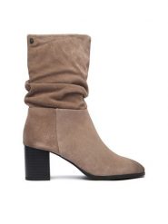 Beverly Hills Polo Club Botki CEO-WI44-BREEZE-01 Szary. Szare botki damskie Beverly Hills Polo Club, bez wzorów, ze skóry, bez obcasa, na słupku, bez zapięcia. Za 329.99 zł.