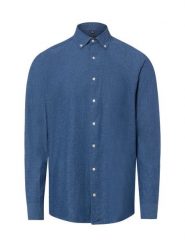 Nils Sundström koszula casual z lnem Mężczyźni Modern Fit Bawełna niebieski, M. Niebieskie koszule męskie Nils Sundström, m, bez wzorów, z bawełny, casualowe, bez kołnierzyka, bez ramiączek. Za 179.95 zł.