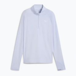 Bluza do biegania damska PUMA Run Velocity Cloudspun 1/4 Zip. Niebieskie bluzy damskie Puma, m, bez wzorów, sportowe, bez ramiączek, bez kaptura. W wyprzedaży za 169.99 zł.