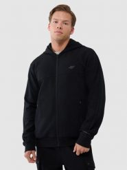 4F Bluza dresowa rozpinana z kapturem męska - czarna XXL. Czarne bluzy sportowe męskie 4F, m, bez wzorów, z bawełny, z kapturem. Za 179.99 zł.