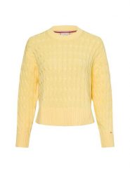 Tommy Hilfiger sweter z grubej dzianiny Kobiety Bawełna żółty, XL. Żółte swetry nierozpinane damskie Tommy Hilfiger, xl, bez wzorów, z bawełny, bez kołnierzyka, bez ramiączek. Za 479.95 zł.