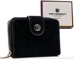 Portfel damski Peterson PTN 014-WEI czarny. Czarne portfele damskie Peterson, ze skóry. Za 89.00 zł.