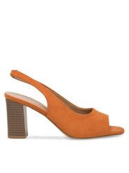 Clara Barson Sandały WYL3119-13 Pomarańczowy. Brązowe sandały damskie Clara Barson, bez wzorów, z materiału, bez obcasa, na słupku, bez zapięcia. Za 129.99 zł.