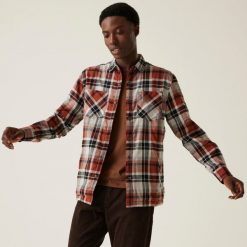 Koszula turystyczna męska Regatta Thamos z długim rękawem. Brązowe koszule męskie Regatta, m, bez wzorów, z polaru, sportowe, bez kołnierzyka, bez ramiączek. Za 199.99 zł.