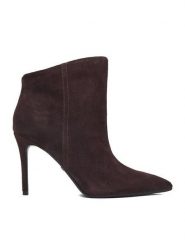 GINO ROSSI Botki EO-003X-3L401-S Brązowy. Brązowe botki damskie Gino Rossi, bez wzorów, ze skóry, bez obcasa, na szpilce, bez zapięcia. Za 379.99 zł.