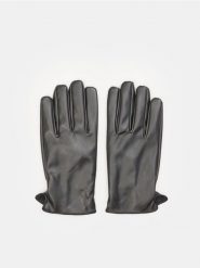 Rękawiczki - czarny. Czarne rękawiczki męskie Sinsay, bez wzorów, ze skóry. Za 29.99 zł.