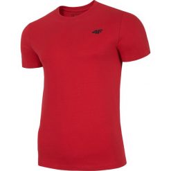 T-shirt męski TSM300 - czerwony. Czerwone t-shirty męskie 4F, m, bez wzorów, bez kołnierzyka, bez ramiączek. Za 39.99 zł.