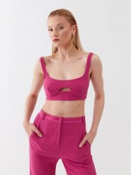 Patrizia Pepe Top 2C1454/A236-M447 Różowy Slim Fit. Czerwone topy damskie Patrizia Pepe, m, bez wzorów, z wiskozy, bez kołnierzyka, bez ramiączek. Za 749.99 zł.