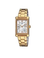 Casio Zegarek LTP-1234PG-7AEG Złoty. Żółte, cyfrowe zegarki damskie Casio, ze stali. Za 309.99 zł.