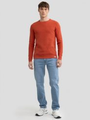 Sweter męski bawełniany pomaraŅczowy Neilon 704. Brązowe swetry męskie BIG STAR, l, bez wzorów, z bawełny, klasyczne, bez kołnierzyka, bez ramiączek. W wyprzedaży za 99.99 zł.