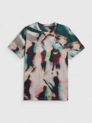 4F T-shirt regular z nadrukiem męski - multikolor S. T-shirty męskie 4F, m, bez wzorów, z materiału, bez kołnierzyka, bez ramiączek. Za 99.99 zł.