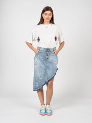 Pinko T-shirt "Toccante" | 101214 A0VI | Kobieta | Biały. Białe t-shirty damskie Pinko, s, bez wzorów, z bawełny, eleganckie, bez kołnierzyka, bez ramiączek. W wyprzedaży za 229.00 zł.
