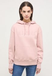DAMSKA BLUZA Z KAPTIREM MUSTANG Bianca H Logo Pale Mauve 1014240 8094. Fioletowe bluzy damskie Mustang, xl, bez wzorów, bez ramiączek, bez kaptura. Za 189.99 zł.