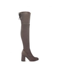 Nine West Kozaki CEO-C6031-2 Szary. Szare kozaki damskie Nine West, bez wzorów, z materiału, bez obcasa, na słupku, bez zapięcia. Za 329.99 zł.