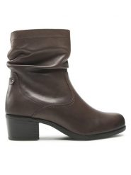 Go Soft Botki EST-GUSTA-12 Brązowy. Brązowe botki damskie GO SOFT, bez wzorów, ze skóry, bez obcasa, na słupku, bez zapięcia. Za 279.99 zł.