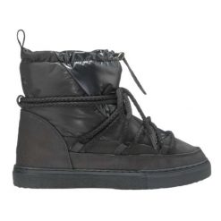 Buty Inuiki Puffer Low 70202-055 czarne. Czarne śniegowce damskie ze skóry, bez zapięcia. Za 2,124.83 zł.