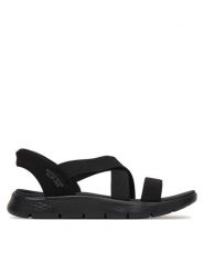 Skechers Sandały Go Walk Flex Sandal - Glimmer 141489/BBK Czarny. Czarne sandały damskie Skechers, bez wzorów, z materiału, bez obcasa, na płaskiej podeszwie, bez zapięcia. Za 319.99 zł.