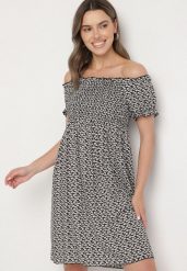 Czarna Wiskozowa Sukienka Typu Hiszpanka w Kwiaty Lunirella. Czarne sukienki damskie Born2be, na co dzień, na lato, m, bez wzorów, z wiskozy, eleganckie, bez kołnierzyka, bez ramiączek, mini. Za 39.99 zł.