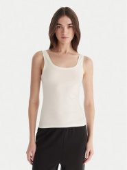 Hunkemöller Top Singlet 302723 Biały Slim Fit. Białe topy damskie Hunkemöller, xs, bez wzorów, z bawełny, bez kołnierzyka, bez ramiączek. Za 79.99 zł.