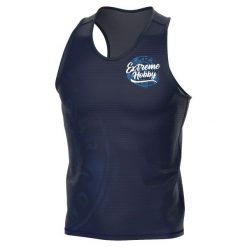 Koszulka sportowa bez rękawów męska Tank top EXTREME HOBBY BADGE. Niebieskie koszulki sportowe męskie EXTREME HOBBY, m, bez wzorów, z elastanu, bez ramiączek, na fitness i siłownię. Za 139.00 zł.