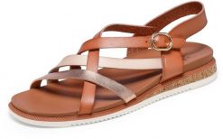 Skechers Skechers damskie sandały DESERT KISS LOW PEAK RANK 114709 CSNT 36,5. Sandały damskie Skechers, bez wzorów, bez obcasa, bez zapięcia. Za 199.99 zł.