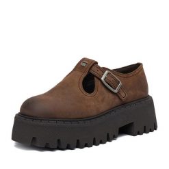 Półbuty G-Star. Brązowe półbuty damskie G-Star, bez wzorów, retro, bez obcasa, na płaskiej podeszwie, bez zapięcia. Za 349.99 zł.