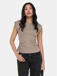 ONLY T-Shirt Marie 15372452 Szary Regular Fit. Szare t-shirty damskie ONLY, xs, bez wzorów, z bawełny, bez kołnierzyka, bez ramiączek. Za 79.99 zł.