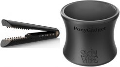 Prostownica SkinVibe SkinVibe Luna MiniWireless (SV-003BK) + SkinVibe PonyGadget - Guma do włosów, czarna (SV-004BK). Czarne prostownice SkinVibe. Za 389.00 zł.