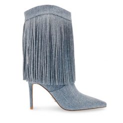 Kowbojki Steve Madden. Niebieskie botki damskie Steve Madden, bez wzorów, bez obcasa, na szpilce, bez zapięcia. Za 989.99 zł.
