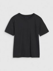 4F T-shirt regular gładki damski - czarny XL. Czarne t-shirty damskie 4F, xl, bez wzorów, z bawełny, klasyczne, bez kołnierzyka, bez ramiączek. W wyprzedaży za 29.99 zł.
